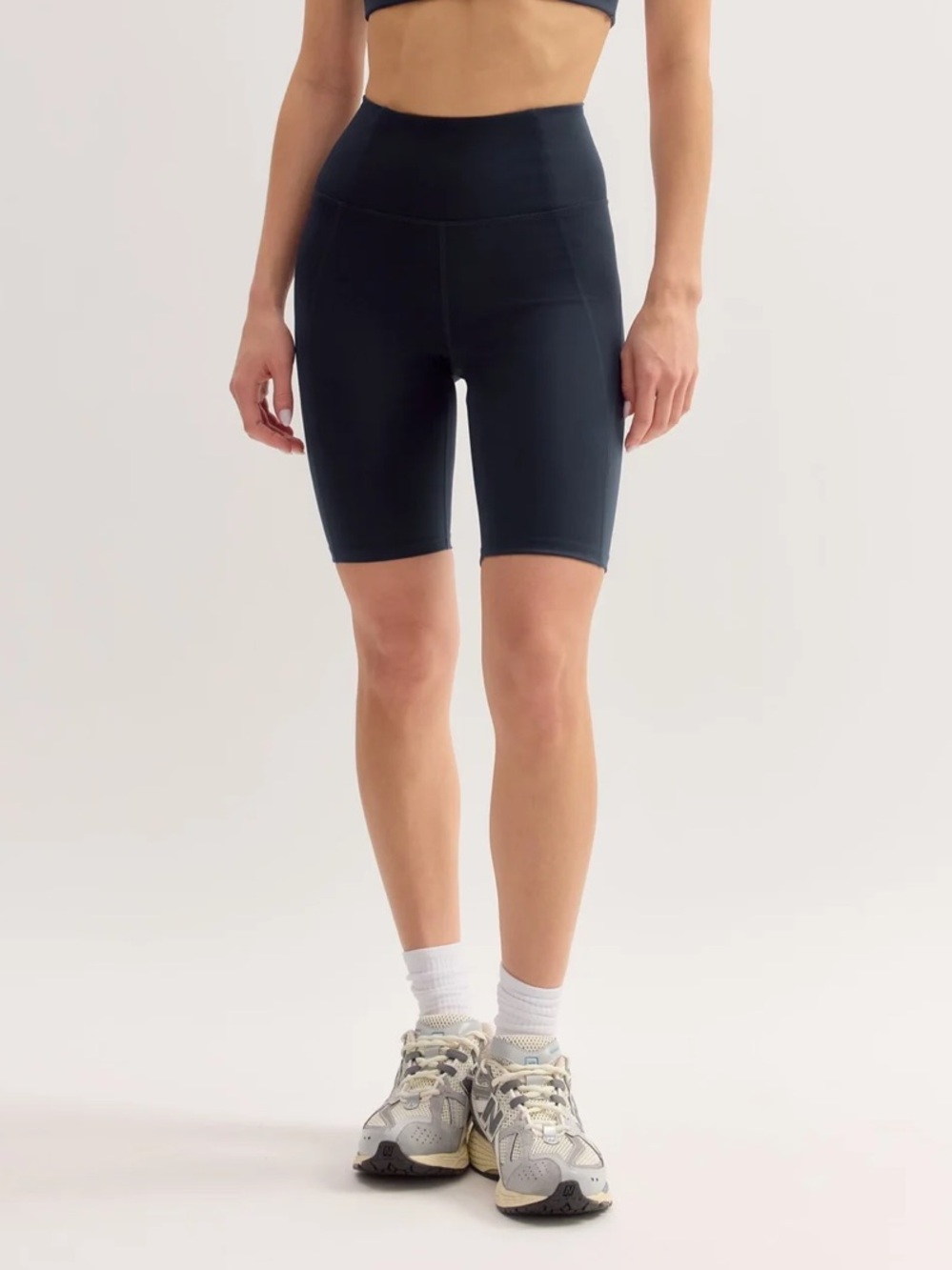 Girlfriend Collective Small Rain High-Rise Bike Short High-Waist Navy Blue